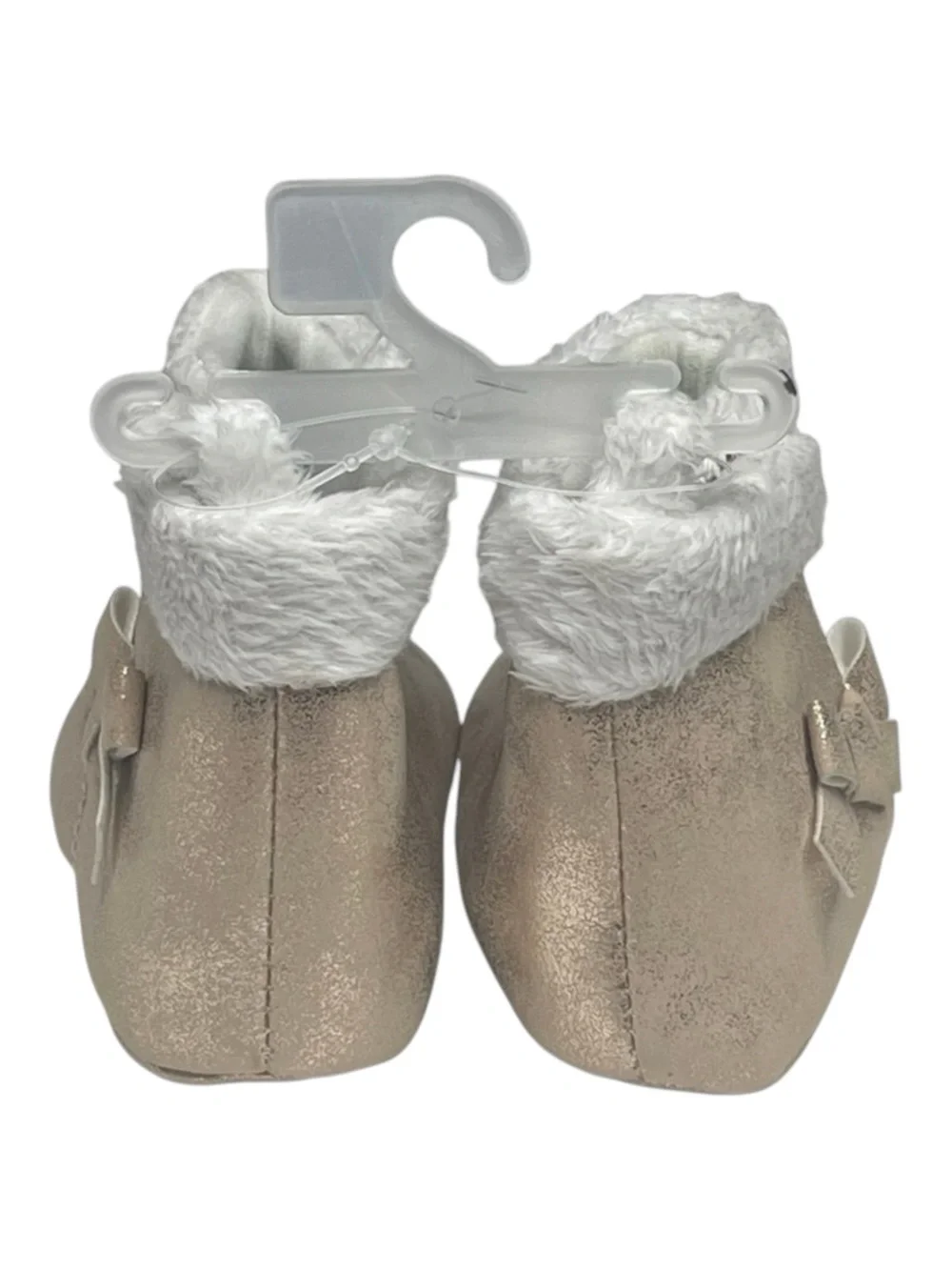 new Carter’s ❤︎ Bow Baby Faux Fur Trim Booties ❤︎ Rose Gold ❤︎ 3 - 6 Month ❤︎︎